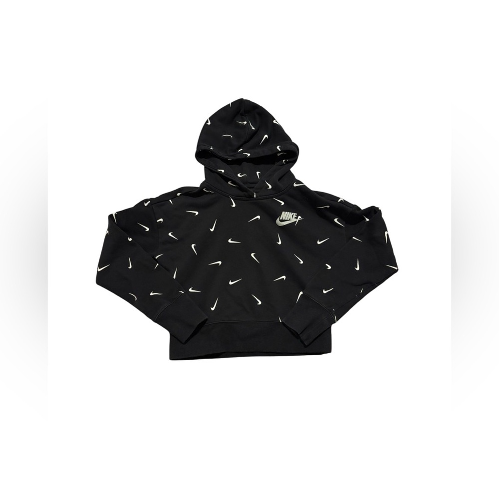 Nike Black Swoosh Hoodie Girl Size Large